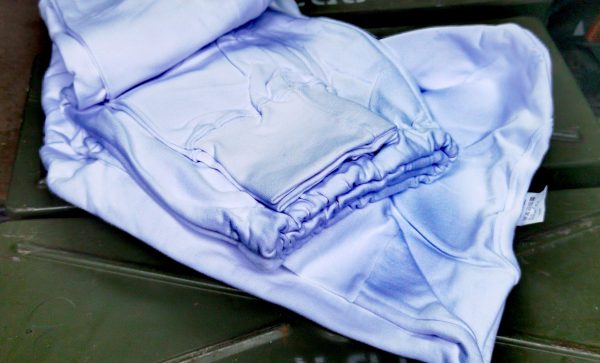 Pijama alba de bumbac, proveniență armata română - imagine 3